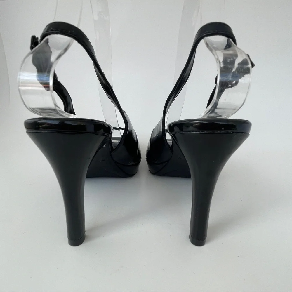 FIONI Clothing Black Patent Slingback Heels - Picture 7 of 10